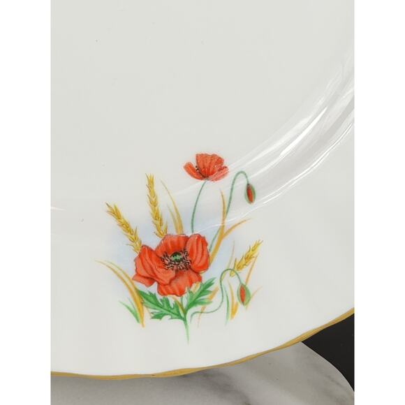 Royal Albert August Poppy Wild Flower Year 1987 Bone China 8" Wall Decor England - Picture 6 of 11